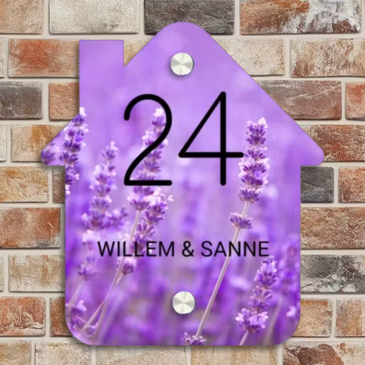 Naambordje voordeur - Huisjesvorm - Lavendel - Klassiek — 4