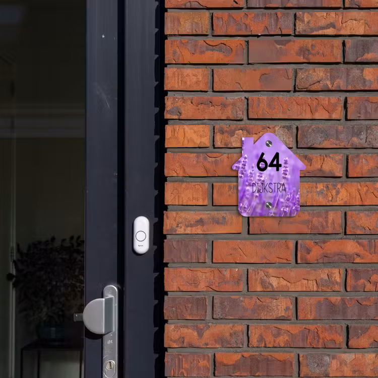 Naambordje voordeur - Huisjesvorm - Lavendel - Modern — 3