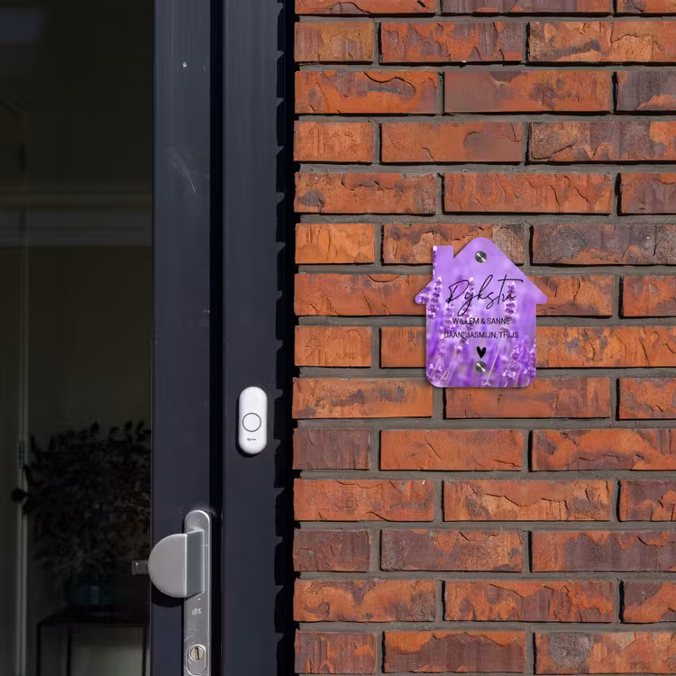 Naambordje voordeur - Huisjesvorm - Lavendel - Sierlijk — 3