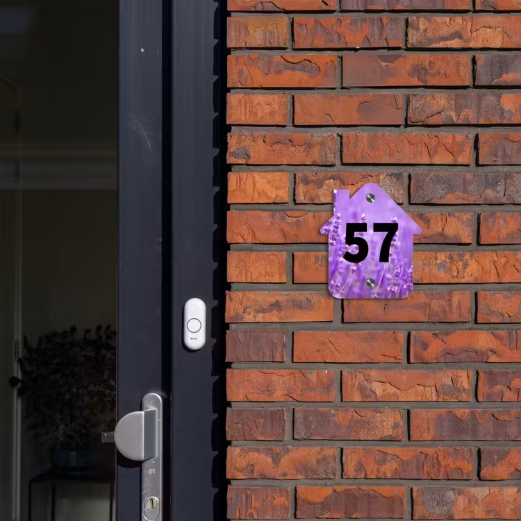 Naambordje voordeur - Huisjesvorm - Lavendel - Traditioneel — 3