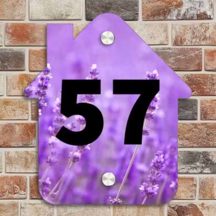 Naambordje voordeur - Huisjesvorm - Lavendel - Traditioneel — 4