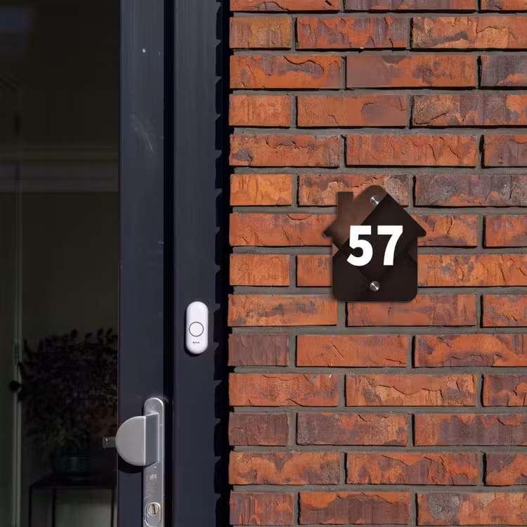 Naambordje voordeur - Huisjesvorm - Bruine vlakken - Traditioneel — 3