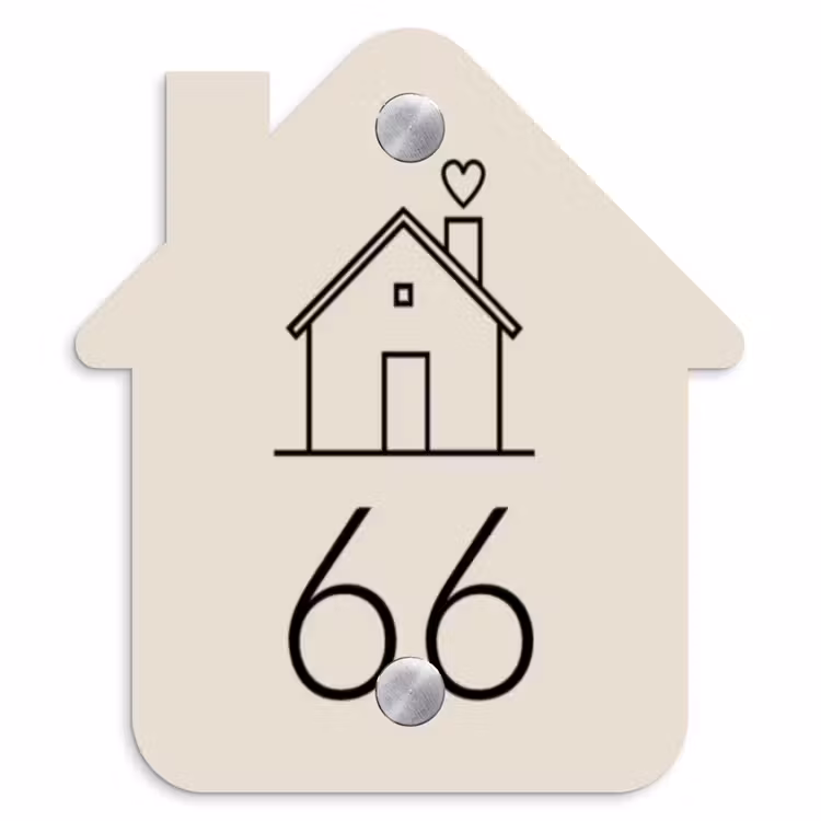 Naambordje voordeur - Huisjesvorm - Huis illustratie - Traditioneel — 1