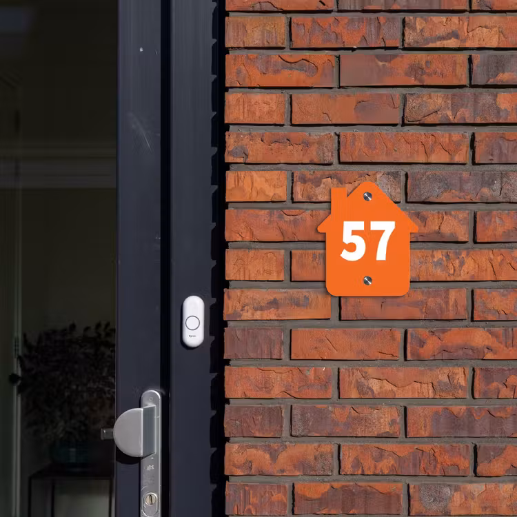 Naambordje voordeur - Huisjesvorm - Oranje - Traditioneel — 3