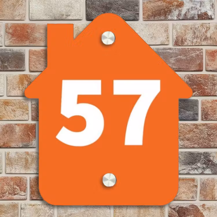 Naambordje voordeur - Huisjesvorm - Oranje - Traditioneel — 4