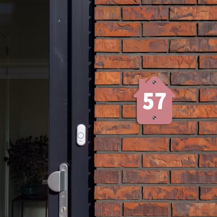 Naambordje voordeur - Huisjesvorm - Oudroze - Traditioneel — 3