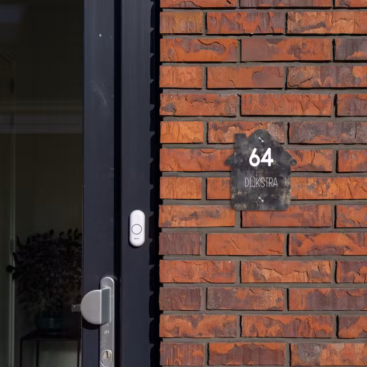 Naambordje voordeur - Huisjesvorm - Verweerd metaal - Modern — 3