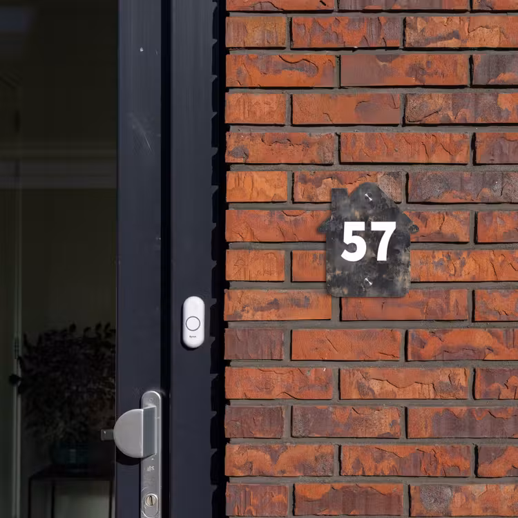 Naambordje voordeur - Huisjesvorm - Verweerd metaal - Traditioneel — 3