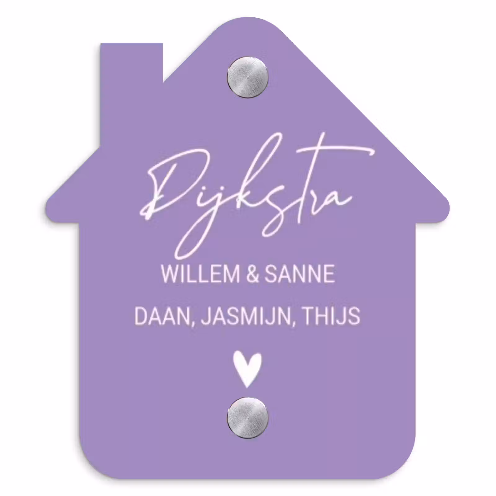Naambordje voordeur - Huisjesvorm - Paars - Sierlijk — 1