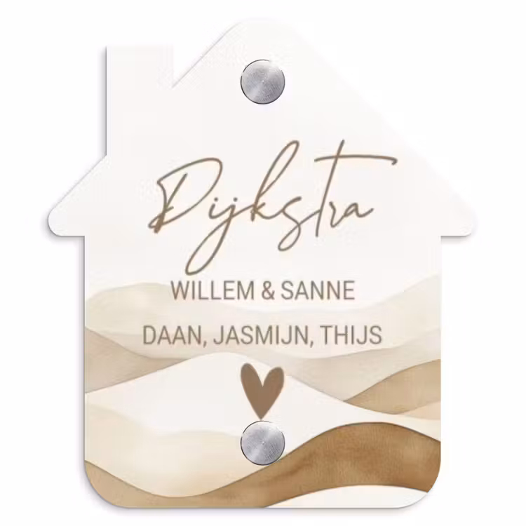 Naambordje voordeur - Huisjesvorm - Beige landschap - Sierlijk — 1