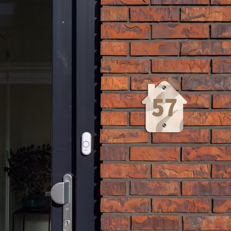 Naambordje voordeur - Huisjesvorm - Beige organisch - Traditioneel — 3