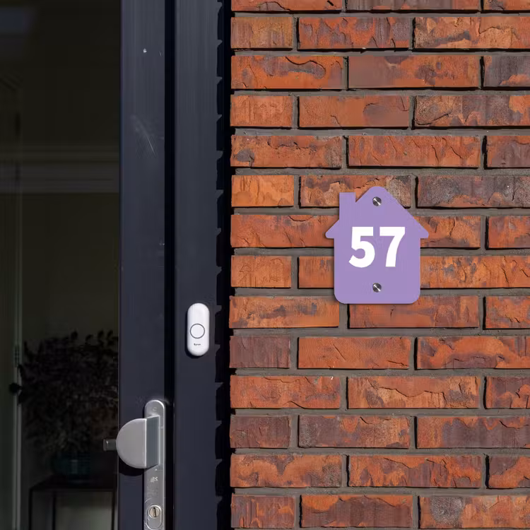 Naambordje voordeur - Huisjesvorm - Paars - Traditioneel — 3
