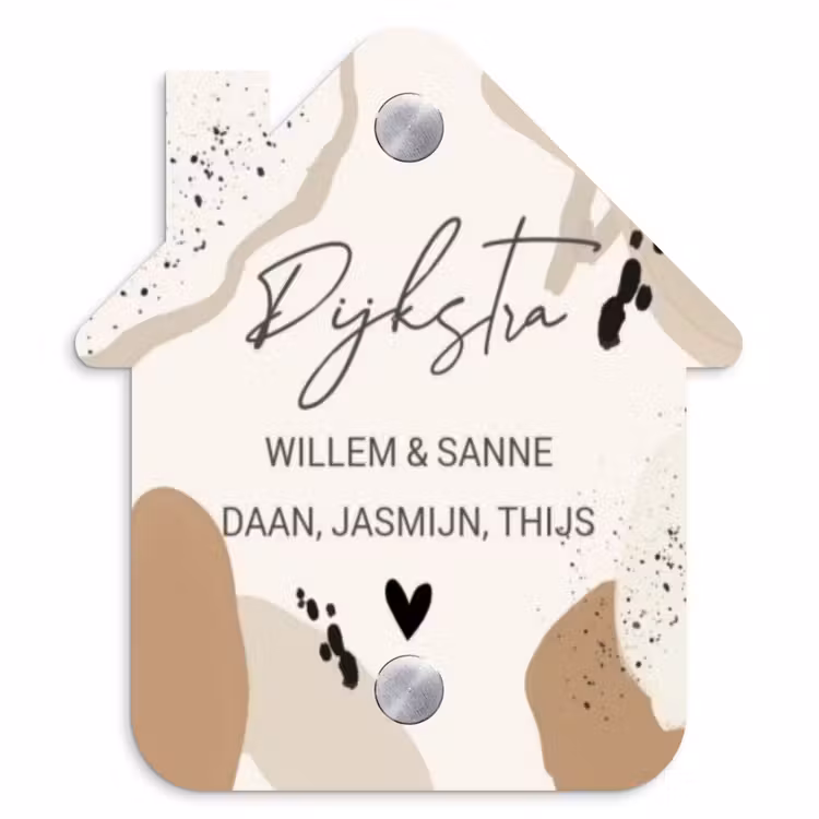 Naambordje voordeur - Huisjesvorm - Abstracte vormen - Sierlijk — 1