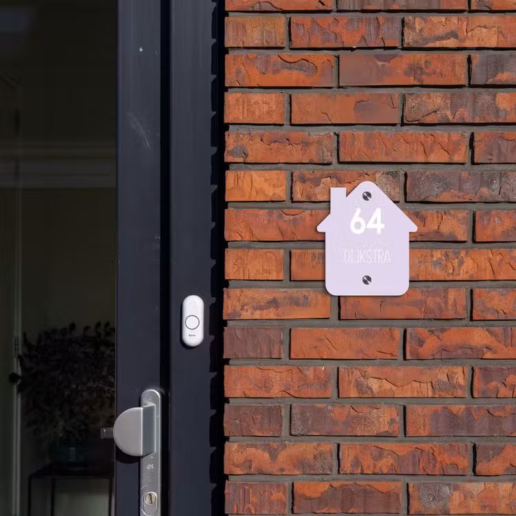 Naambordje voordeur - Huisjesvorm - Lila - Modern — 3