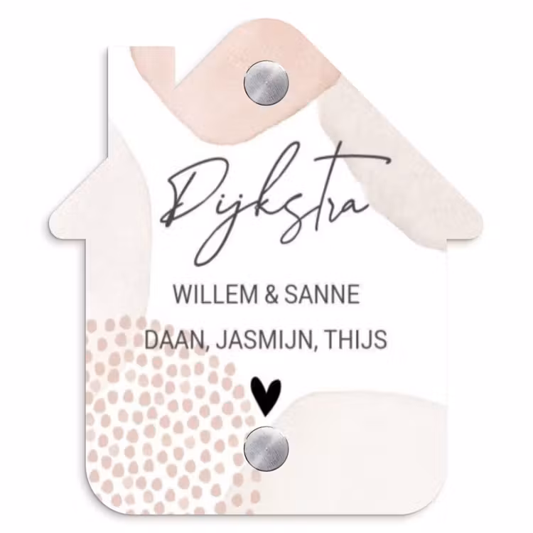 Naambordje voordeur - Huisjesvorm - Pastelvormen - Sierlijk — 1