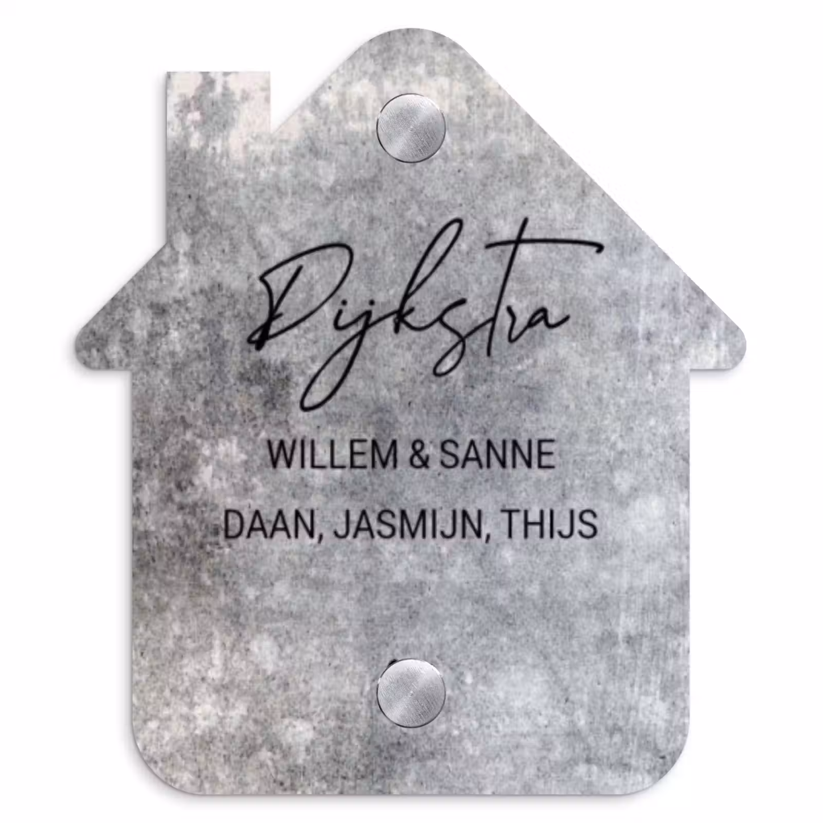 Naambordje voordeur - Huisjesvorm - Beton - Sierlijk — 1