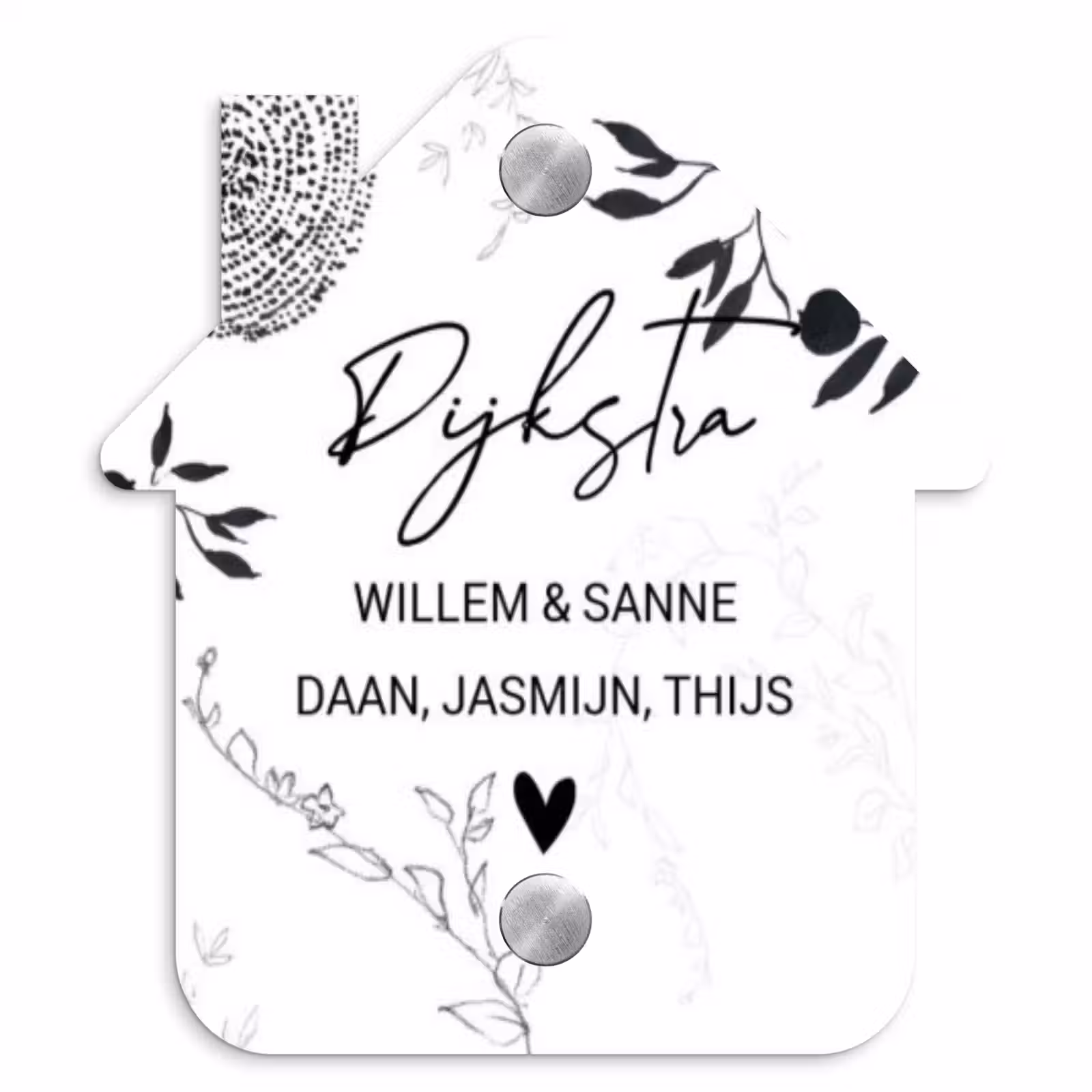 Naambordje voordeur - Huisjesvorm - Botanisch - Sierlijk — 1