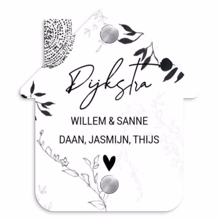 Naambordje voordeur - Huisjesvorm - Botanisch - Sierlijk — 1