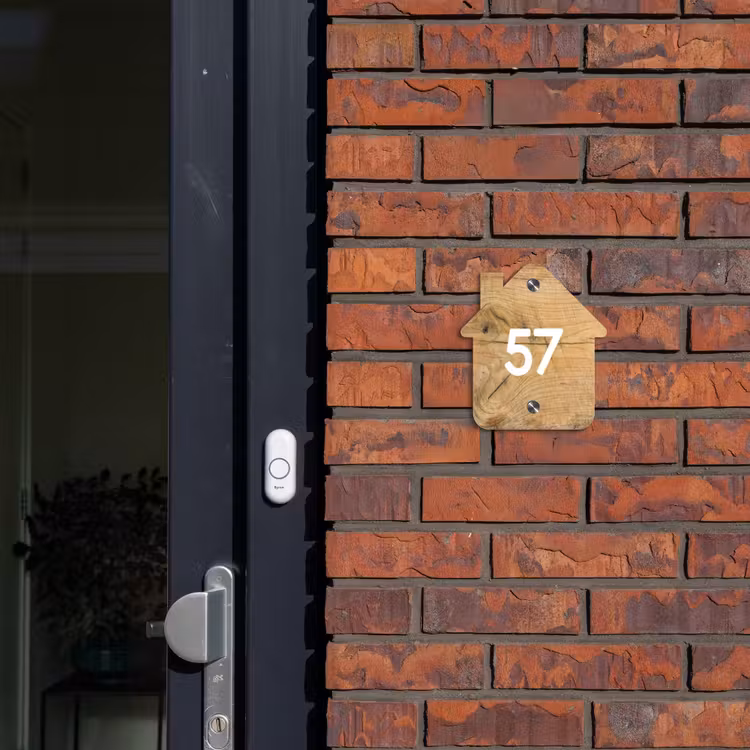 Naambordje voordeur - Huisjesvorm - Hout - Traditioneel — 3