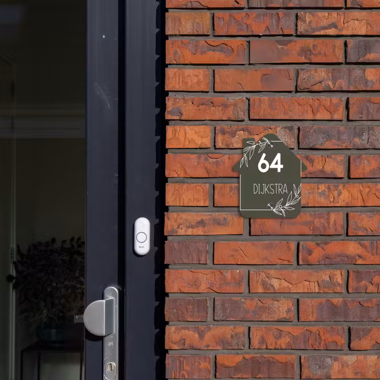 Naambordje voordeur - Huisjesvorm - Olijfgroen - Modern — 3