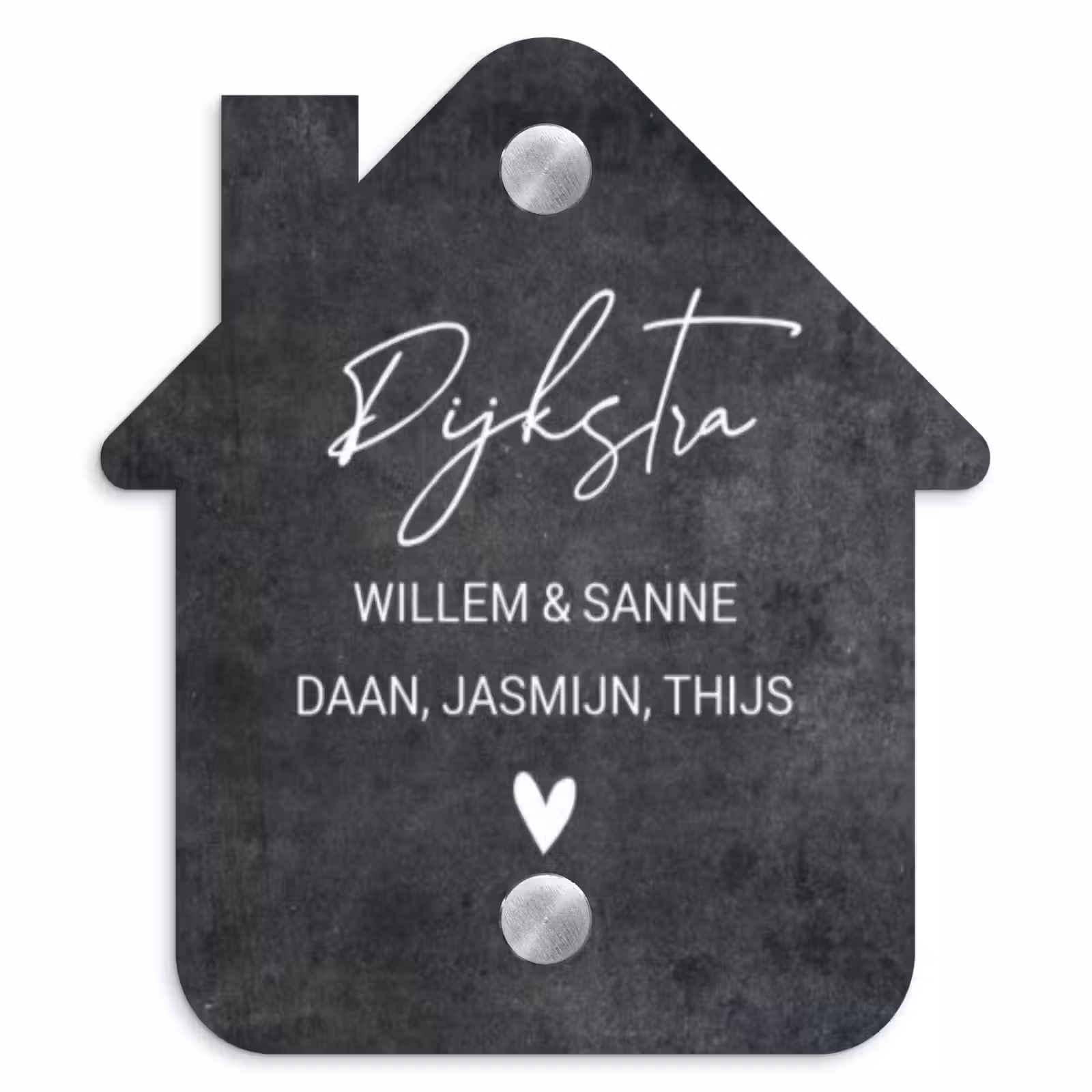 Naambordje voordeur - Huisjesvorm - Donker steen - Sierlijk — 1