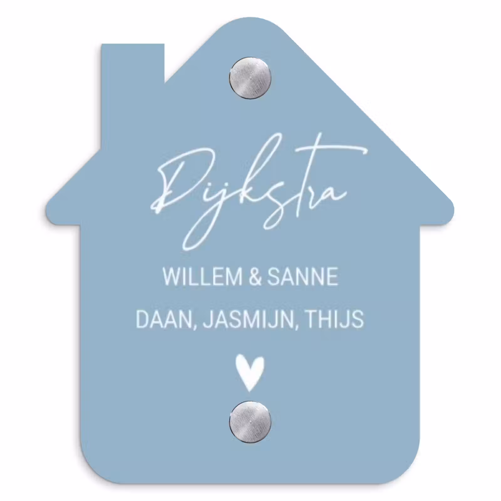 Naambordje voordeur - Huisjesvorm - Effen - Lichtblauw - Sierlijk — 1