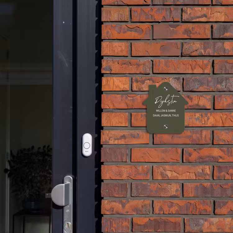 Naambordje voordeur - Huisjesvorm - Donkergroen - Sierlijk — 3