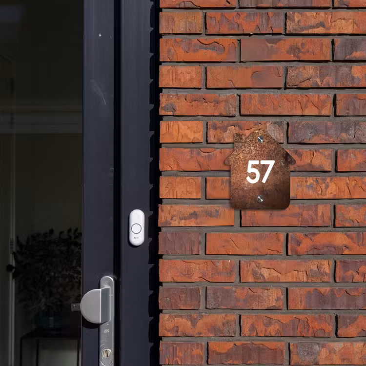 Naambordje voordeur - Huisjesvorm - Verweerd metaal - Traditioneel — 3