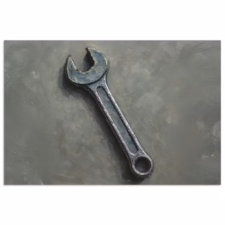 Poster - Steeksleutel - Schilderij - Gereedschap - Verf — 1