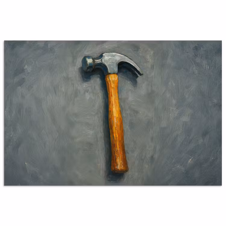 Poster - Hamer - Schilderij - Gereedschap — 1