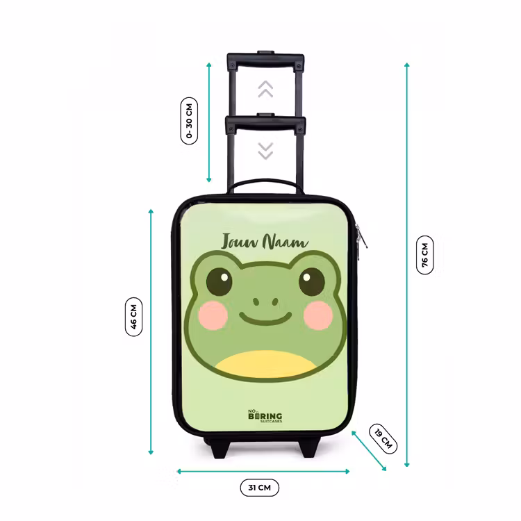 Kinderkoffer - Zwart - Kawai - Kikker - Groen — 7