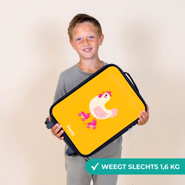 Kinderkoffer - Zwart - Kip - Rolschaatsen - Geel — 3