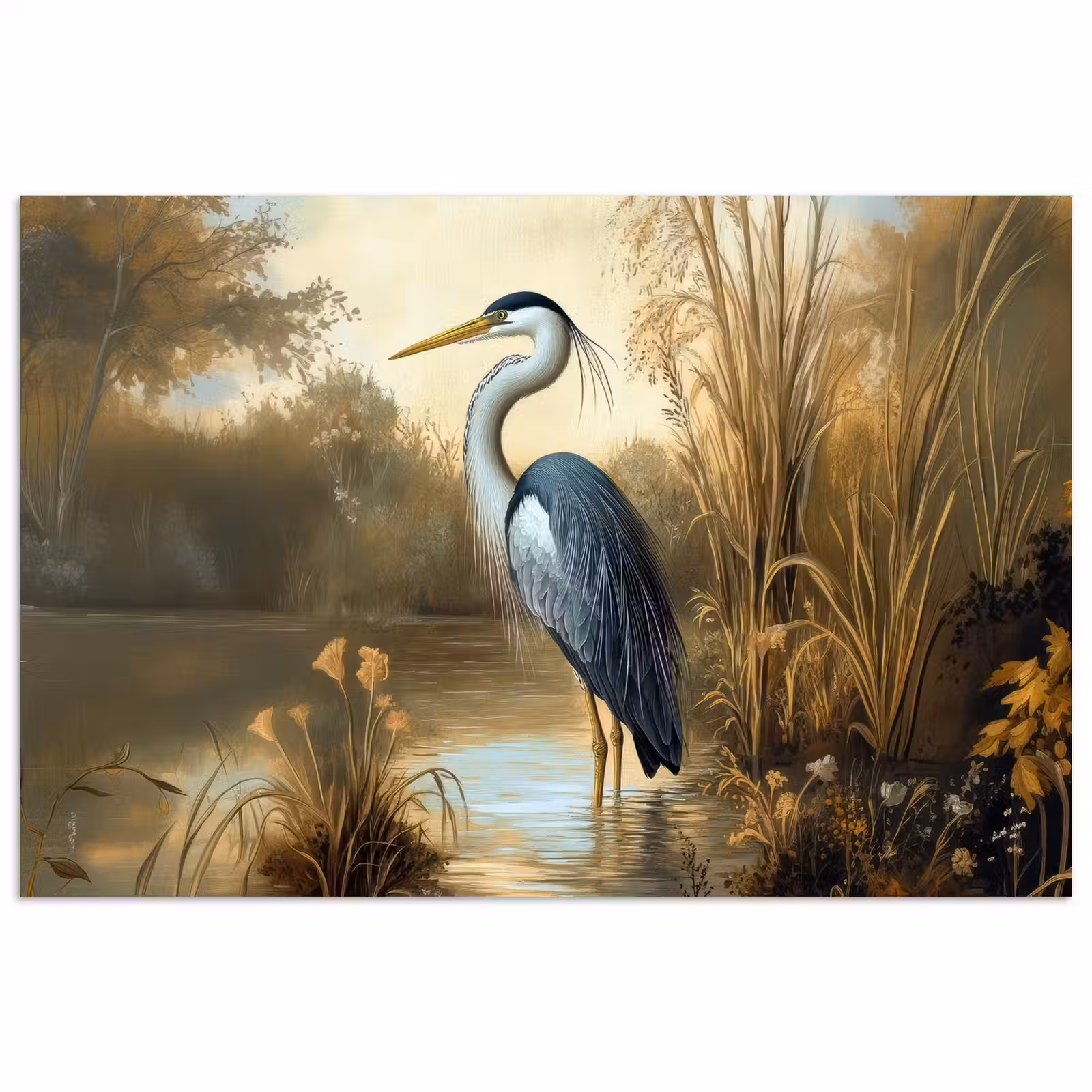 Poster – Reiger - Water - Planten — 1