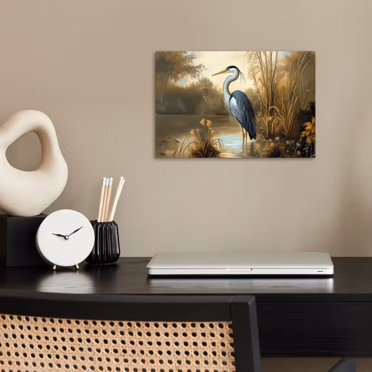 Poster – Reiger - Water - Planten — 2