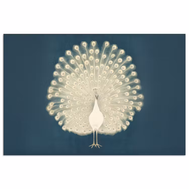 Poster – Vogel - Blauw - Vintage — 1