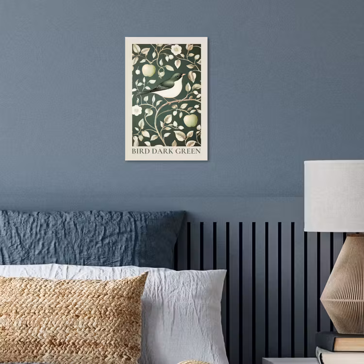 Poster – Groen - Vogel - Bloemen — 3