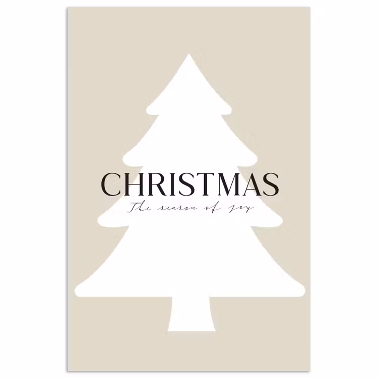 Poster – Kerstboom - Japandi - Christmas - Beige — 1
