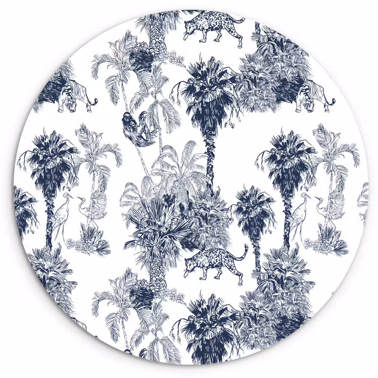 Muurcirkel glas - Jungle - Beplanting - Blauw — 1