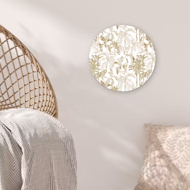 Muurcirkel glas - Tijger - Oerwoud - Beige — 5