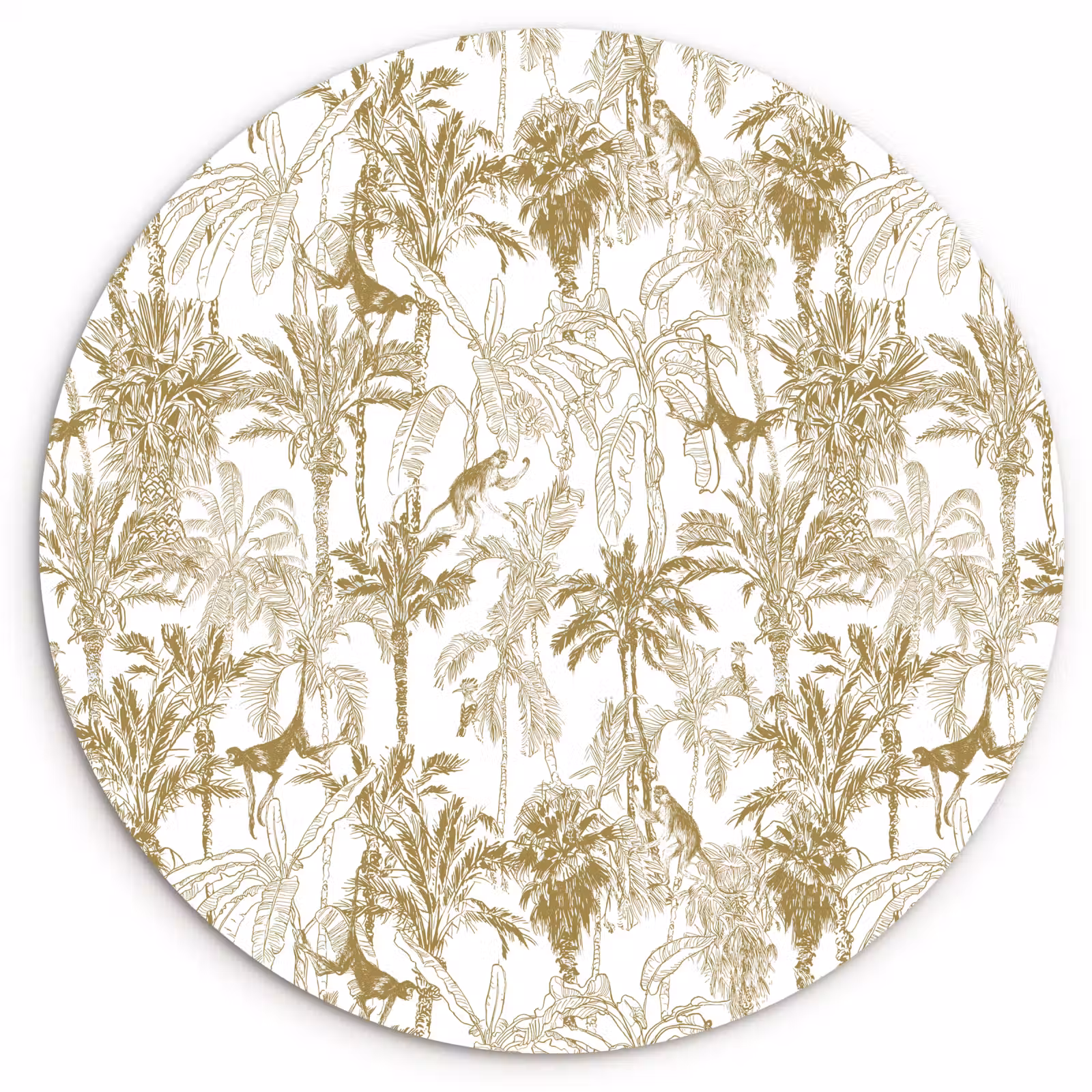 Muurcirkel glas - Apen - Jungle - Abstract - Beige — 1