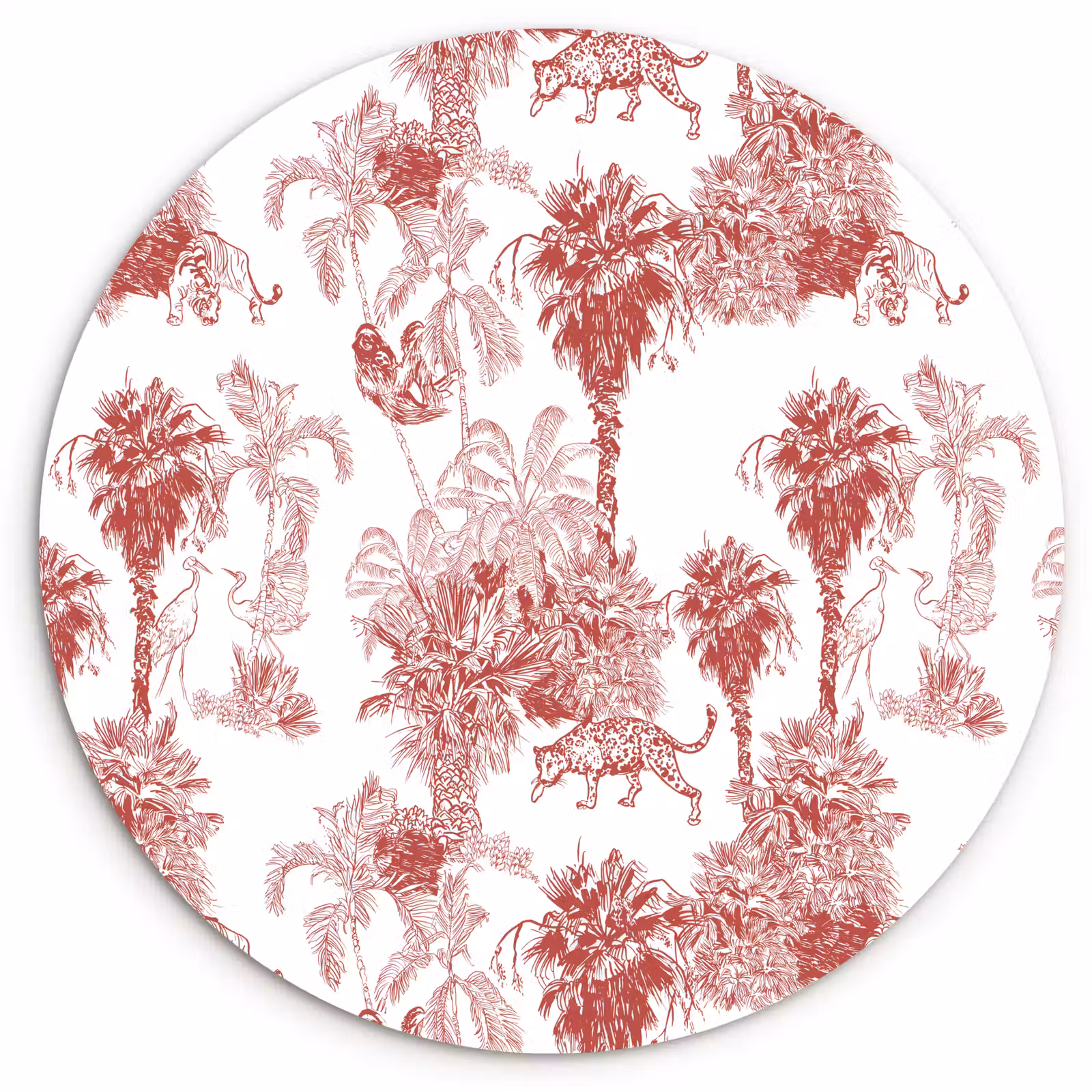 Muurcirkel glas - Jungle - Natuur - Rood — 1