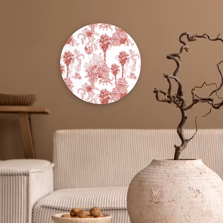 Muurcirkel glas - Jungle - Natuur - Rood — 2