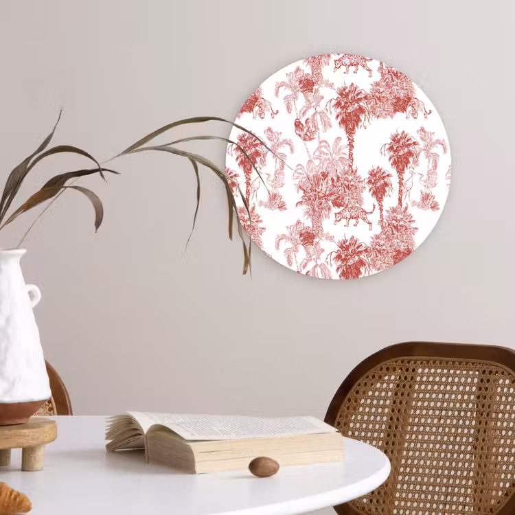 Muurcirkel glas - Jungle - Natuur - Rood — 4