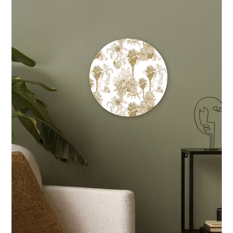 Muurcirkel glas - Oerwoud - Abstract - Beige — 3