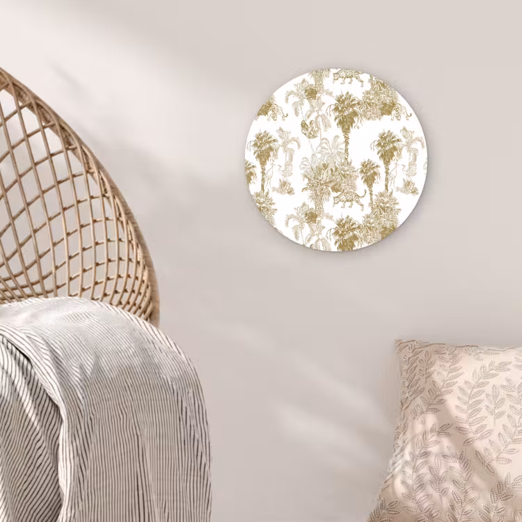 Muurcirkel glas - Oerwoud - Abstract - Beige — 5