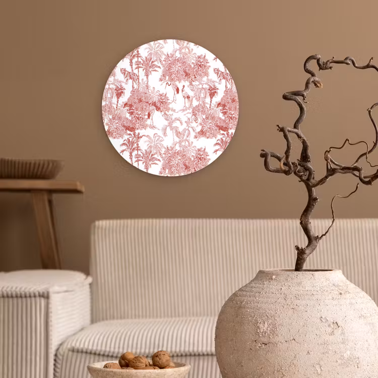 Muurcirkel glas - Tijger - Jungle - Natuur - Rood — 2