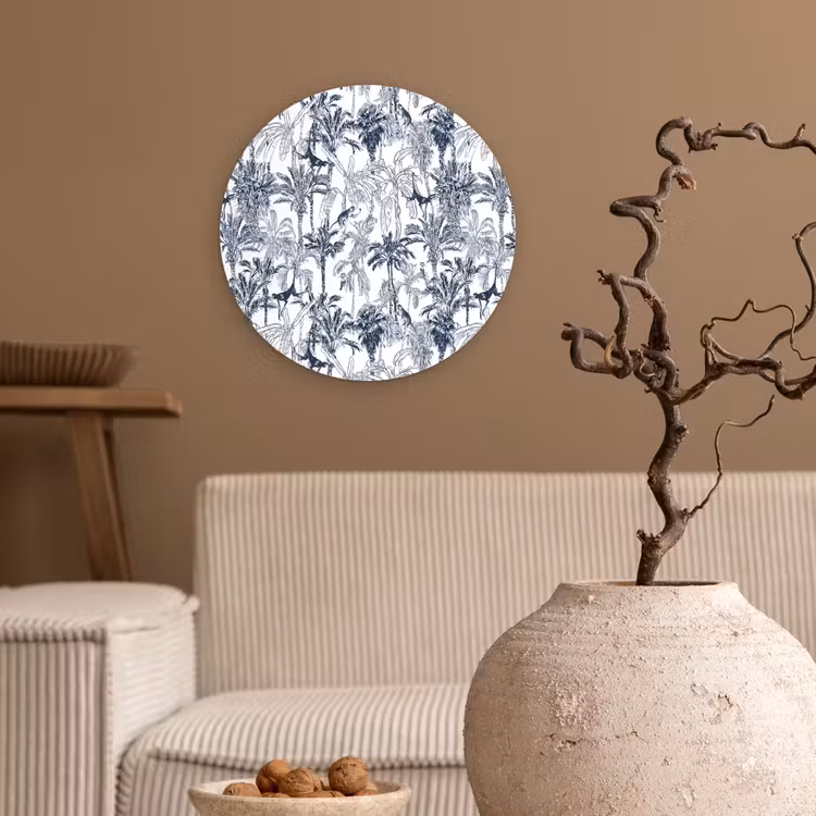 Muurcirkel glas - Aap - Jungle - Blauw — 2