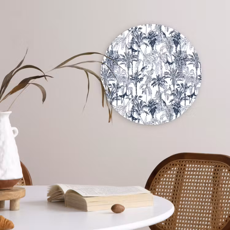 Muurcirkel glas - Aap - Jungle - Blauw — 4