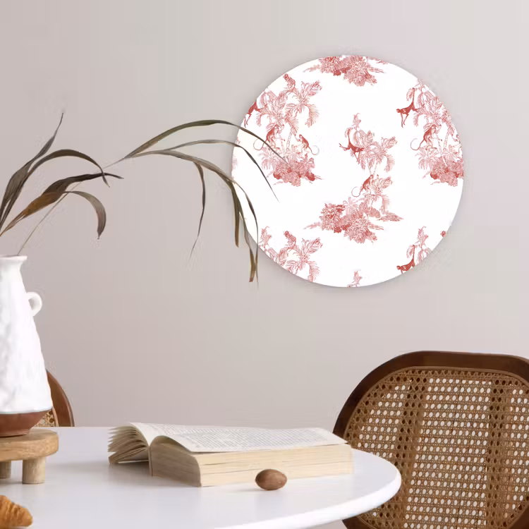 Muurcirkel glas - Chimpansee - Beplanting - Rood — 4