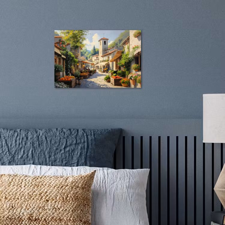 Poster – Dorp - Zon - Kraampjes - Huizen — 3